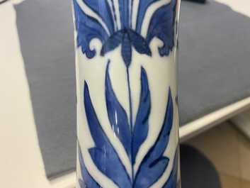 A Chinese blue and white bottle vase, Transitional period